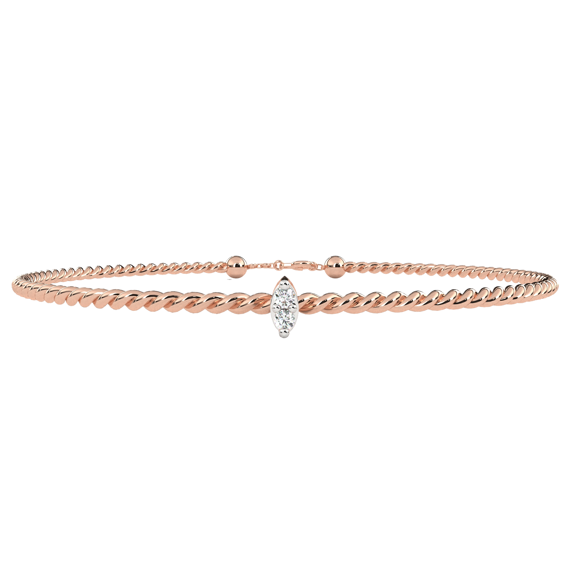 Twisted Diamond Accent Bracelet