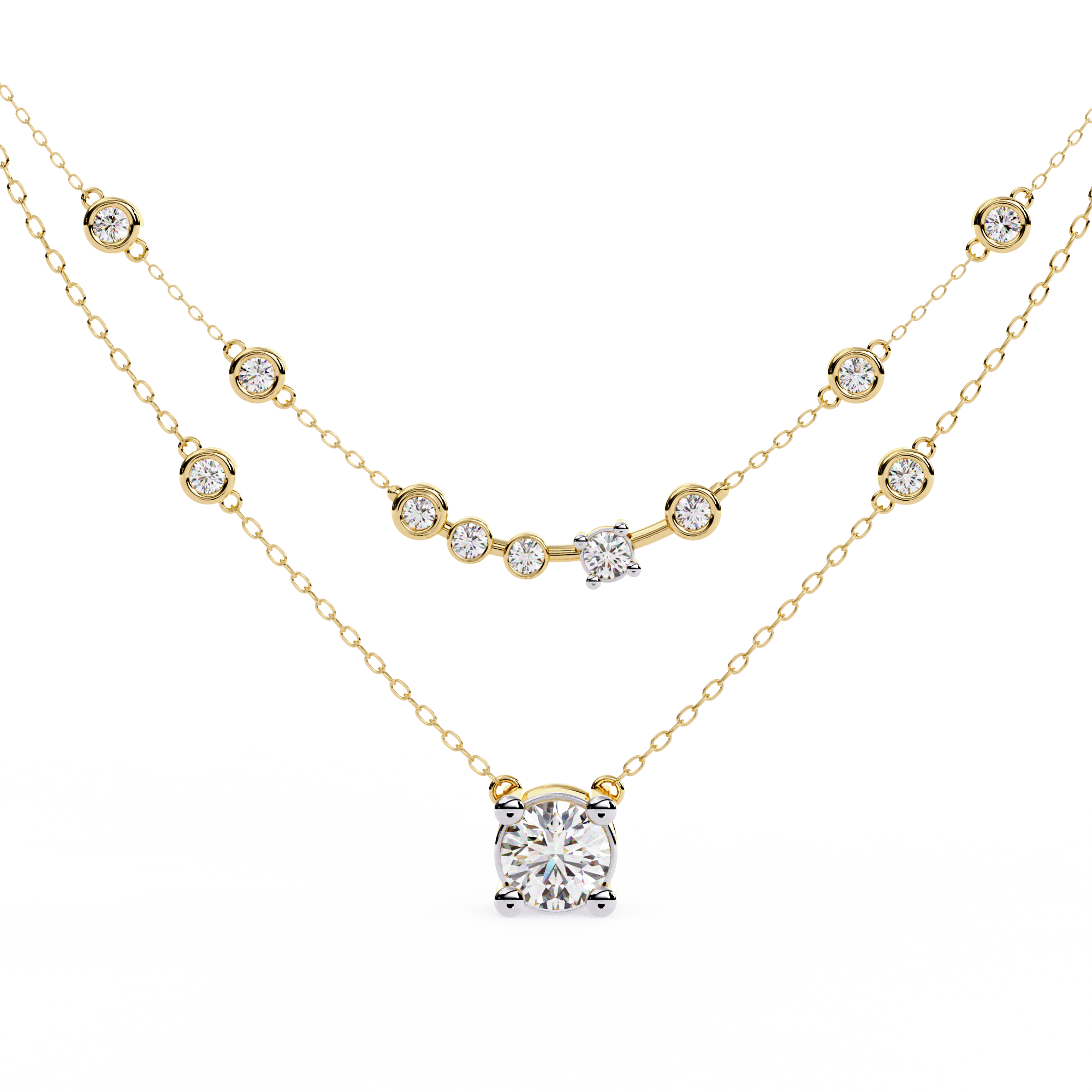 Double Layer Diamond Necklace
