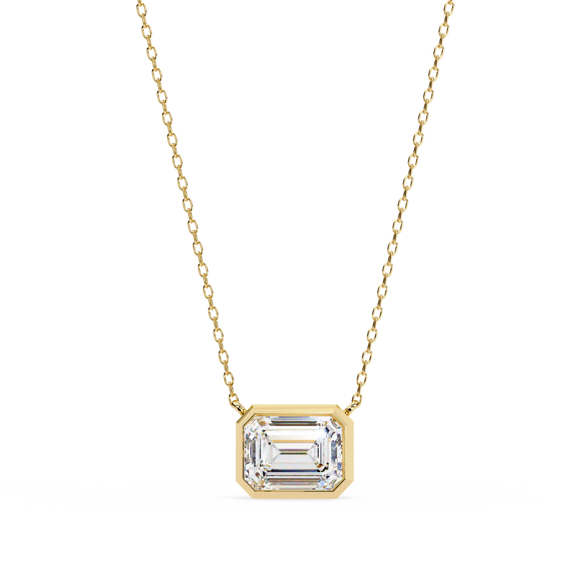 Emerald Cut Bezel Pendant